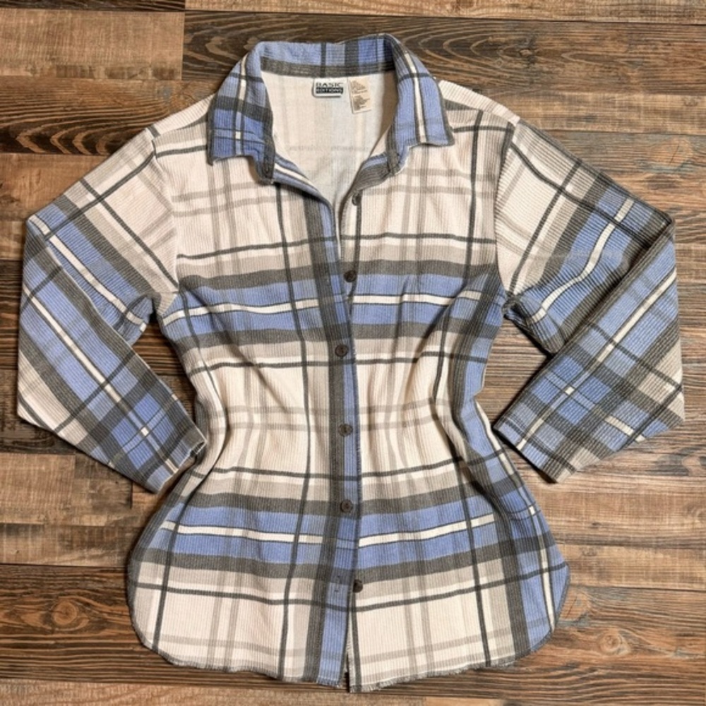 Basic Editions‎ Plaid Cotton Blend Size Large Flannel